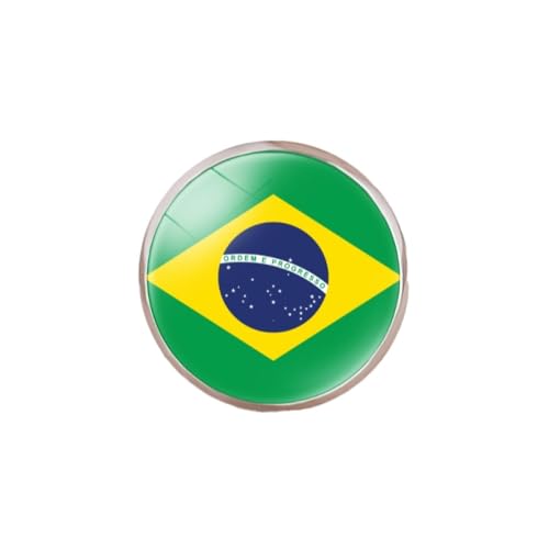 GONMFKM Mode-Knoten-Fingerringe Mit Brasilien-Flagge Für Damen Und Herren, Unisex – Verstellbare Größe, Glas-Cabochon-Paar-Band-Ring, Schmuckzubehör, Geschenk, Weiß, Verstellbar von GONMFKM