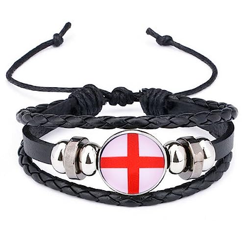 GONMFKM Modische England Flagge, Gewebte Armbänder Modisches England Flagge Zeitstein Armband, Handgefertigtes Geflochtenes Armband, Mehrschichtiger Geflochtener Neuheitsschmuck Für Männer Und Fraue von GONMFKM