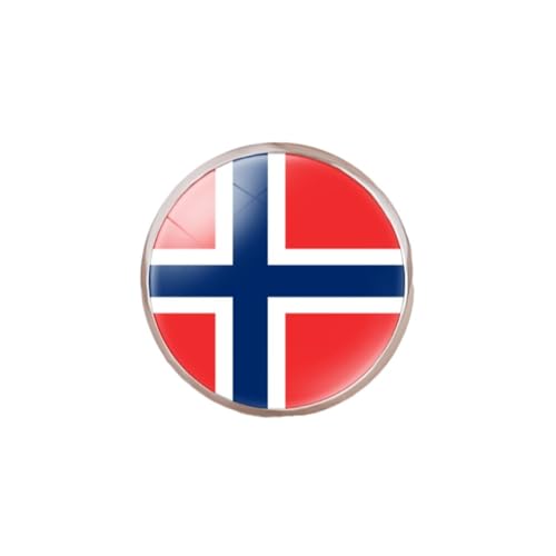 GONMFKM Modische Fingerringe Mit Norwegen-Flagge – Kuppelring Mit Glas-Cabochon, Verstellbare Knöchelringe, Für Damen Und Herren, Unisex, Schmuckzubehör, Festival, Geschenk, Weiß, Verstellbar von GONMFKM