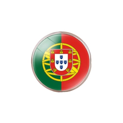 GONMFKM Modische Fingerringe Mit Portugal-Flagge – Kuppelring Mit Glas-Cabochon, Verstellbare Knöchelringe, Für Damen Und Herren, Unisex, Schmuckzubehör, Festival, Geschenk, Weiß, Verstellbar von GONMFKM