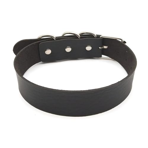 GONMFKM Modischer Charme Individuelle Halskette Für Männer Und Frauen, Modische Leder-Halskette Mit Individuellem Namen, Verstellbares Halsband, Cosplay, Gothic-Halsband, Geschenke Für Freund, Freun von GONMFKM