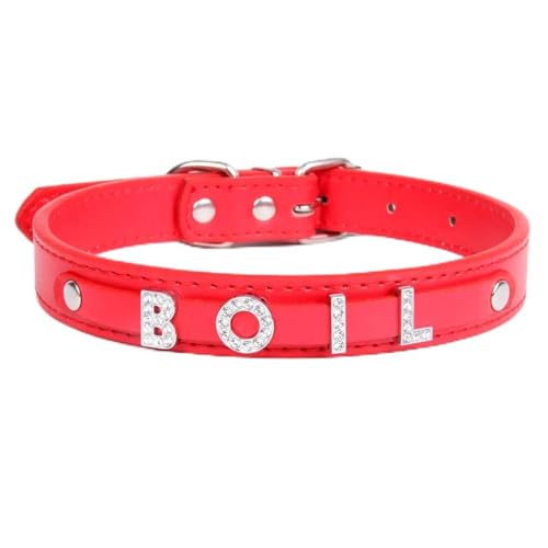 GONMFKM Modischer Charme Kreative Buchstaben Lederhalskette, Mode Cosplay Gemischte Halskette Lederhalsband Benutzerdefinierter Namenshalsband Männer Frauen, Diy Strass Buchstaben Halsband Geschenke von GONMFKM