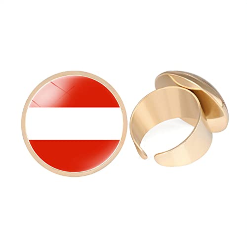 GONMFKM Modischer Fingerring Mit Österreichischer Nationalflagge – Modische, Coole Öffnung, Verstellbare Knöchelringe, Accessoires, Schmuck, Geschenk Für Männer, Frauen, Liebhaber, Jungen, Straße, G von GONMFKM