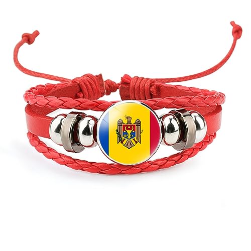 GONMFKM Modisches Andorra-Flaggen-Armband – Mehrschichtiger, Gewebter, Verstellbarer Perlen-Armreif Im Vintage-Stil, Europäische Länder-Armband, Schmuck, Geschenk-Accessoires Für Männer Und Frauen, von GONMFKM