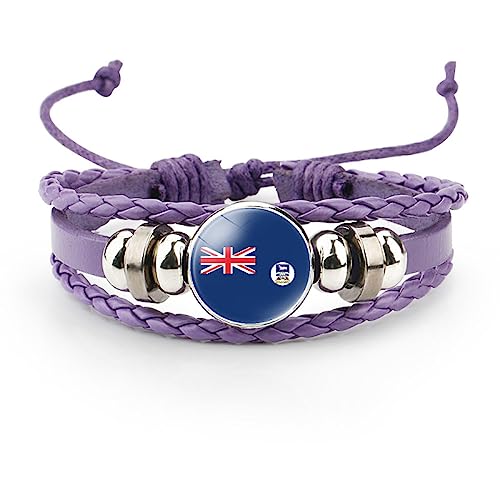 GONMFKM Modisches Geflochtenes Armband Mit Flagge Der Falklandinseln Vintage Karte. Elastischer Zeitstein, Handgefertigte Flechtarmbänder Für Damen, Kreatives Handgefertigtes Flechtarmband, Neuartig von GONMFKM