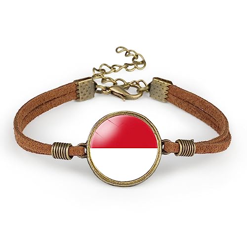 GONMFKM Modisches Monaco Flaggen Armband Vintage Zeit Edelstein, Zweilagiges Flanell Seil Armband Für Damen, Kreative Verstellbare Schwanzkette, Paracord Schmuck Für Männer, Frauen, Paar, Geschenk, von GONMFKM