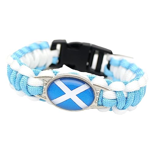 GONMFKM Modisches Schottland Flaggen Armband Handgefertigtes Geflochtenes Schottland Patriot Armband, Modisches Nationalflaggen Buntes Armband Für Frauen, Männer, Paare, Schmuck, Geschenk, Blau, 21, von GONMFKM