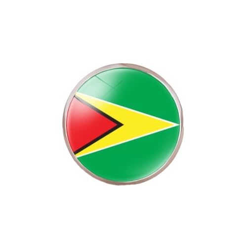 GONMFKM Verstellbarer Ring Mit Modischer Guyana-Flagge – Geometrischer Runder Glasflaggen-Kunst-Daumenfingerring, Für Frauen, Teenager, Mädchen, Unisex, Persönlicher Körperschmuck, Accessoires, Gesc von GONMFKM