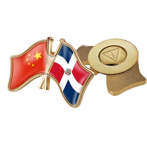 Lustige Anstecknadel Mit Der Flagge Chinas Und Der Dominikanischen Republik Patriotisches Freundschaftsabzeichen Im Ethnischen Stil Mit Kristallen Elegante Brosche Krawattennadel Schmuck Magnetisch A von GONMFKM