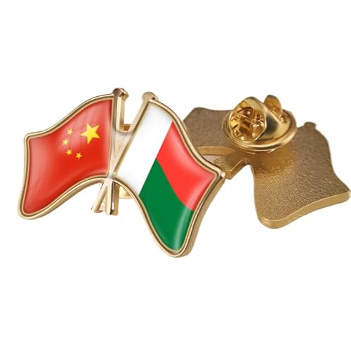 Lustige Anstecknadel Mit Der Flagge Von China Und Madagaskar Patriotisches Freundschaftsabzeichen Im Ethnischen Stil Mit Kristallen Elegante Brosche Krawattennadel Schmuck Hut Kleidung Zubehör A von GONMFKM