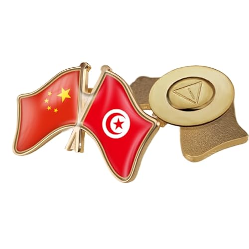 Lustige Anstecknadel Mit Der Flagge Von China Und Tunesien Patriotisches Freundschaftsabzeichen Im Ethnischen Stil Mit Kristallen Elegante Brosche Krawattennadel Schmuck Hut Kleidung Zubehör A von GONMFKM