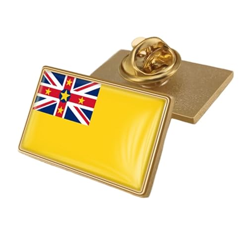 Lustige Runde Anstecknadel Mit Der Flagge Von Niue – Bedrucktes Kristallabzeichen Im Patriotischen Ethno-Stil, Elegante Brosche, Krawattennadel, Schmuck, Hut, Kleidungszubehör, Rechteckig von GONMFKM