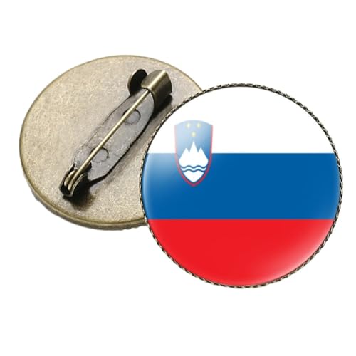 Mode-Brosche Mit Slowenien-Flagge, Mode-Europa-Nationalland-Abzeichen, Knopf-Anstecknadel, Für Damen Und Herren, Kleidung, Patriotische Abzeichen, Accessoires, Schmuck, Geschenk, Gelb, Lang: von GONMFKM