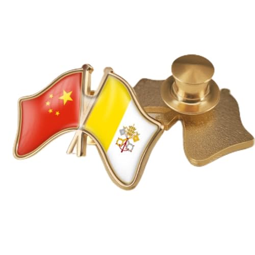 Mode China Und Vatikan Gesetz Flagge Abzeichen Brosche Patriot Doppelseitig Gekreuzte Freundschaft Flagge Abzeichen Neuheit Schmuck Brosche Für Frauen Und Männer Kleidung Tasche Zubehör, Kap von GONMFKM