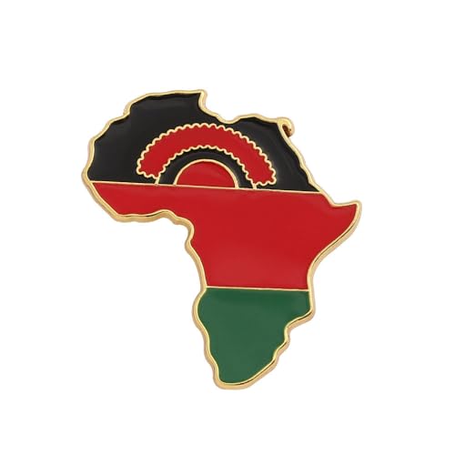 Mode Neuheit Broschen Afrika Karte Abzeichen Schnalle Ethnische Flagge Hip Hop Pin Brosche Karte Ornament Für Frauen Und Männer Charme Schmuck Weltkarte Kreative Persönlichkeit Patriotische von GONMFKM