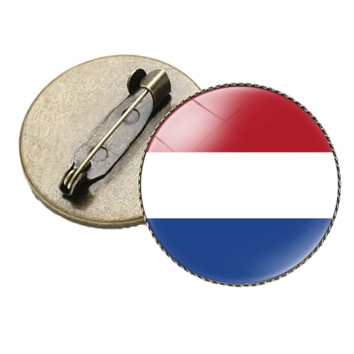 Modische Anstecknadel Mit Niederländischer Nationalflagge, Runde Form, Anstecknadel, Brosche, Neuheit, Schmuck, Geschenke Für Männer Und Frauen, Kleidung, Hut, Rucksack, Zubehör, Gelb, Lang: von GONMFKM