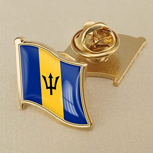 Modische Barbados-Flagge, Kristall-Epoxidharz-Abzeichen-Brosche, Weltflaggen-Abzeichen Für Damen Und Herren, Republik-Neuheits-Charm-Schmuck, Patriot-Bekleidungstasche, Flaggen-Pin-Broschen, von GONMFKM