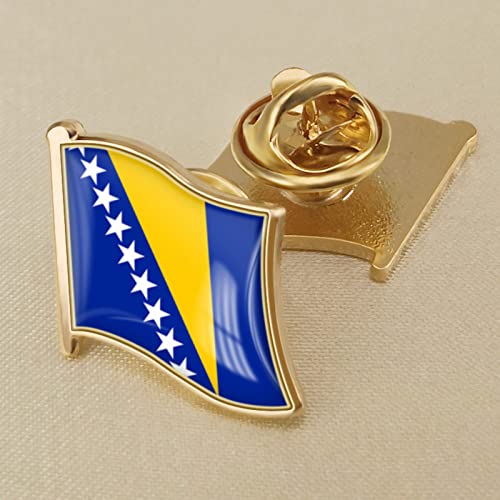 Modische Bosnien-Flaggen-Broschen Für Damen Und Herren, Kristall-Epoxidharz-Abzeichen, Weltflaggen-Abzeichen, Länder-Neuheits-Charm-Schmuck Für Patriot-Kleidungstasche, Pin-Brosche-Zubehör, von GONMFKM