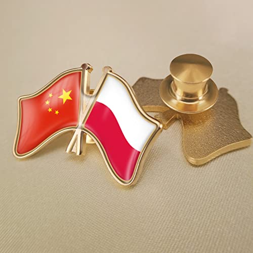 Modische Brosche Mit China- Und Polen-Flagge, Doppelseitig, Gekreuzte Freundschaftsflaggen-Abzeichen, Neuheit-Brosche, Schmuck Für Damen Und Herren, Patriot-Charm-Broschen, Zubehör, Kappe A, von GONMFKM