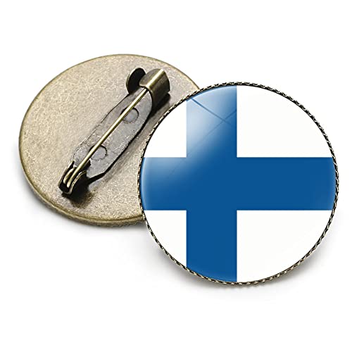 Modische Finnland-Flaggen-Brosche, Retro-Flaggenzeit-Edelstein-Anstecknadel, Anstecknadel, Anstecknadel, Knopfbrosche Für Anzug, Krawatte, Hut, Damen Und Herren, Neuartige Schmuckbrosche Für von GONMFKM