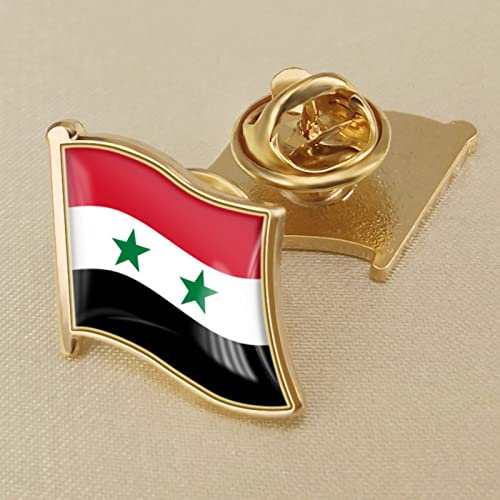 Modische Flagge Der Syrischen Arabischen Republik, Kristall-Epoxidharz-Abzeichen-Brosche, Weltflaggen-Abzeichen Für Frauen Und Männer, Länder-Neuheitsschmuck, Patriot-Bekleidungstasche, Flag von GONMFKM