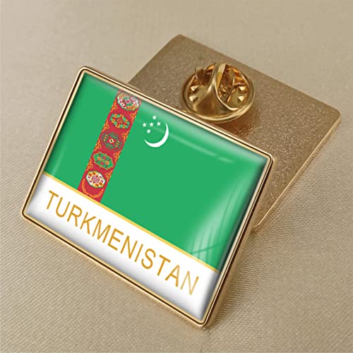 Modische Flagge Von Turkmenistan, Kristall-Epoxidharz-Abzeichen-Brosche, Weltflaggen-Abzeichen Für Damen Und Herren, Länder-Neuheitsschmuck, Patriot-Kleidung, Tasche, Kuba-Flagge, Anstecknad von GONMFKM