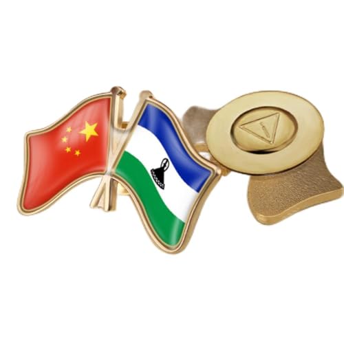 Modische Flaggenbrosche Aus China Und Lesotho, Patriot, Doppelseitig, Gekreuzte Freundschaftsflaggenabzeichen, Neuartige Schmuckbrosche Für Damen Und Herren, Kleidung, Taschenzubehör, Magnet von GONMFKM