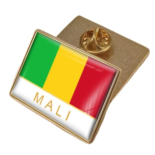 Modische Mali-Flagge-Brosche Für Damen Und Herren, Kristall-Epoxidharz-Abzeichen-Brosche, Welt-Mali-Flaggen-Abzeichen, Land-Neuheit, Schmuckbrosche Für Patrioten, Kleidung, Taschenzubehör, B von GONMFKM