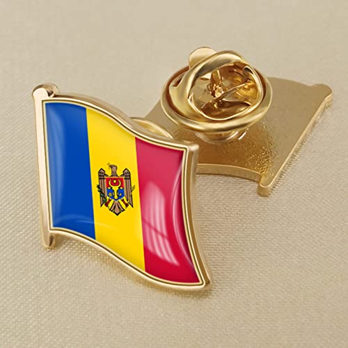 Modische Moldawien-Flagge, Kristall-Epoxidharz-Abzeichen-Brosche, Weltflaggen-Abzeichen Für Damen Und Herren, Länder-Neuheitsschmuck, Patriot-Kleidung, Tasche, Moldawien-Flagge, Anstecknadel von GONMFKM