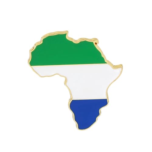 Modische Neuheitsbroschen Afrika Sierra Leone Karte Ethnische Flagge Hip Hop Öltropfen Abzeichen Dornschließe Weltkarte Brosche Für Damen Und Herren Charm Schmuck Patriot Kleidung Tasche Zub von GONMFKM