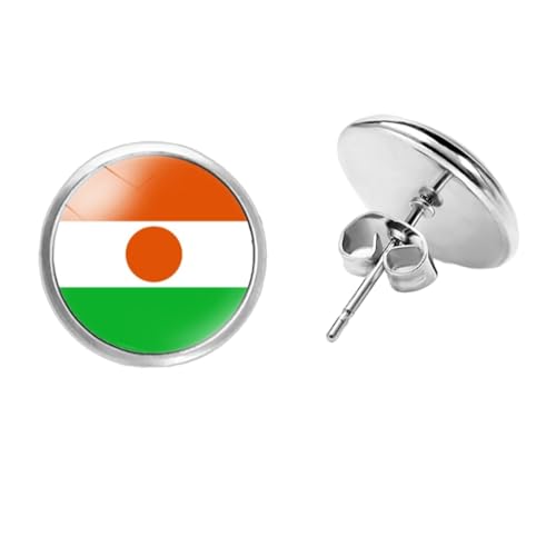 Modische Persönlichkeit, Niger-Flagge, Ohrstecker, Modische Afrikanische Nationalflagge, Baumelnde Ohrringe, Schmuck, Weihnachts-Charm, Schmuck, Geschenk, Accessoires Für Damen Und Herren, M von GONMFKM