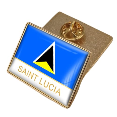 Modische Saint-Lucia-Flagge-Brosche Für Damen Und Herren, Kristall-Epoxid-Abzeichen-Brosche, Weltflaggen-Abzeichen, Land-Neuheit, Schmuckbrosche Für Patrioten, Kleidung, Taschenzubehör, Buch von GONMFKM