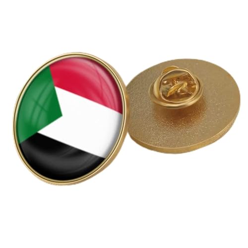 Modische Sudan-Flagge, Kristall-Epoxidharz-Abzeichen-Brosche, Weltflaggen-Abzeichen Für Damen Und Herren, Republik, Neuheit-Brosche, Charm-Schmuck, Patriot-Bekleidungstasche, Pin-Brosche, Zu von GONMFKM