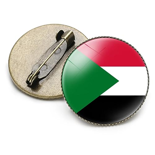 Modische Sudan-Karten-Brosche, Persönlichkeit, Runde Flaggen-Karte-Brosche, Anstecknadel Für Hemd, Tasche, Kleidung, Rucksack, Abzeichen, Schmuck, Geschenk, Damen-Herren-Brosche, Abzeichen-Z von GONMFKM