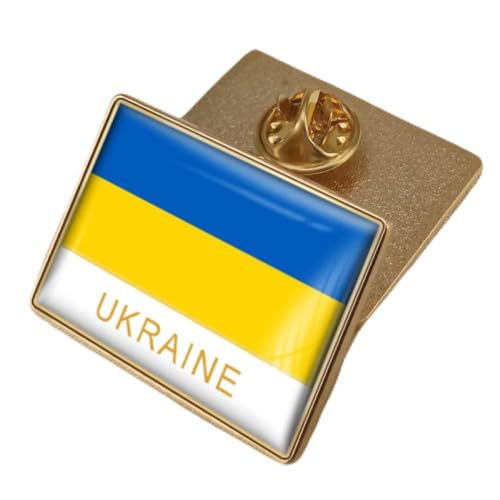 Modische Ukraine-Flaggen-Brosche Für Damen Und Herren, Kristall-Epoxidharz-Abzeichen-Brosche, Weltflaggen-Abzeichen, Land, National, Neuheit, Schmuckbrosche Für Patrioten, Kleidung, Tasche, von GONMFKM