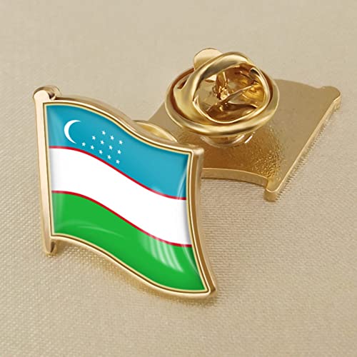 Modische Usbekistan-Flagge, Kristall-Epoxidharz-Abzeichen-Brosche, Weltflaggen-Abzeichen Für Damen Und Herren, Republik, Neuheit-Brosche, Charm-Schmuck, Patriot-Kleidung, Tasche, Pin, Brosch von GONMFKM