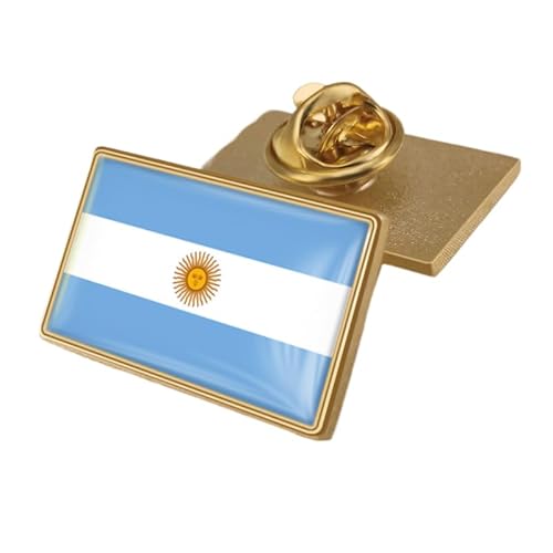 Rechteckige Brosche Mit Argentinischer Flagge Anstecknadel Mit Patriotischem Banner-Aufdruck Vintage-Stil Abzeichen Für Nationen Rucksack Accessoires Schmuck Geschenk Für Frauen Männer Rechteckig von GONMFKM