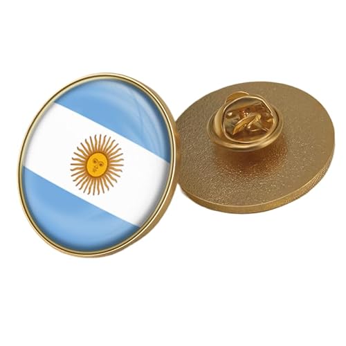 Rechteckige Brosche Mit Argentinischer Flagge Anstecknadel Mit Patriotischem Banner-Aufdruck Vintage-Stil Abzeichen Für Neue Nationen Rucksack Zubehör Schmuck Geschenk Für Frauen Und Männer Rund von GONMFKM