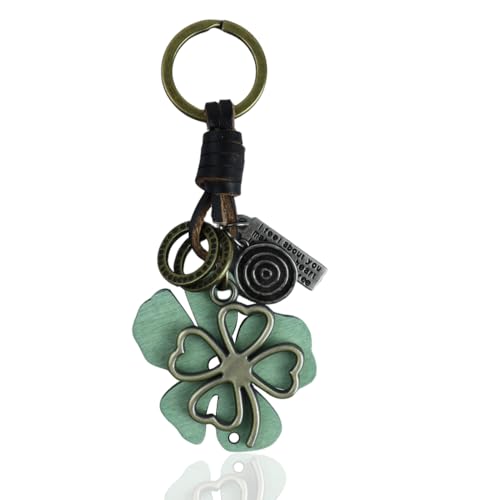 GONZTEL 1 Stück Schlüsselanhänger Glücksbringer Geschenk Kreativer Anhänger Vierblättriges Kleeblatt Vierblättriges Kleeblatt Schlüsselanhänger Grün von GONZTEL