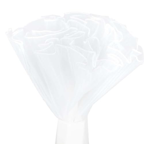 GONZTEL 2 Stück Blumenpapier Packpapier Rolle Krepppapier Weiß mit Perlenrand Gewelltes Netzgarn Verpackungspapier für Valentinstag Hochzeits Geburtstag von GONZTEL