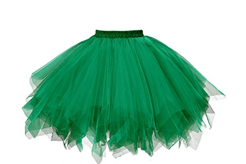 GOOBGS Damen 50er Ballettrock Multi-SchichtenVintage Ballet Blase Firt Tulle Petticoat Puffy Tutu Grasgrün XX-Large von GOOBGS