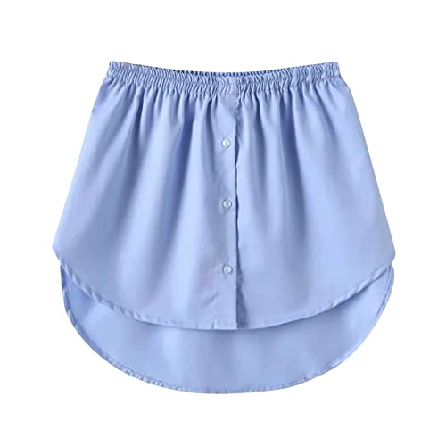 GOOBGS Women's Mini Underskirt Shirt Extensions Lower Skirt Sweep Shirt Extension Skirt with Buttons Blue 3XLarge von GOOBGS