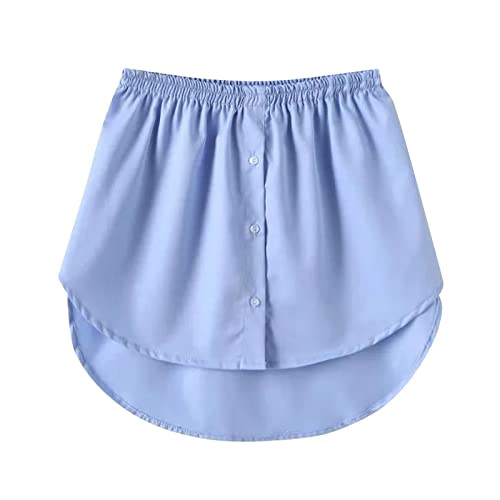 GOOBGS Women's Mini Underskirt Shirt Extensions Lower Skirt Sweep Shirt Extension Skirt with Buttons Blue XX-Large von GOOBGS