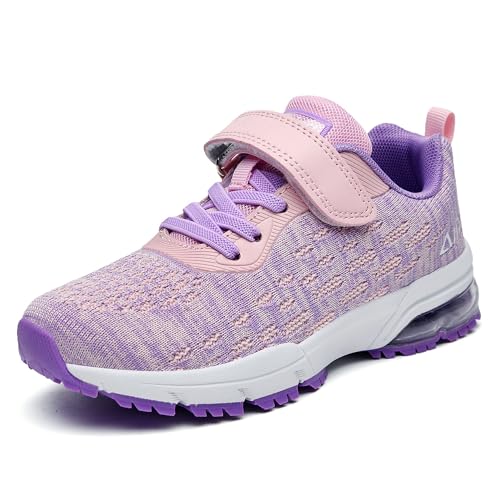 GOOBON Turnschuhe Kinder Air Sportschuhe Leicht Atmungsaktiv Laufschuhe Outdoor Freizeit Tennis Sneakers fur Junge Mädchen - Rosa Violett - Size 36 EU von GOOBON