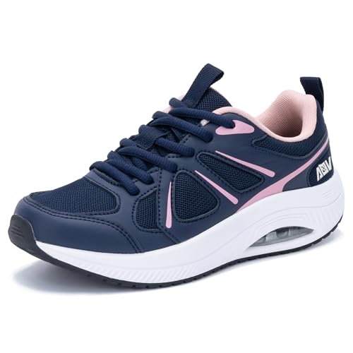 GOOBON Walkingschuhe Damen Arch Support Orthopädische Schuhe Plantarfasziitis Laufschuhe Komfortabel Atmungsaktiv Sportschuhe mit Luftpolster für Plattfüße Lindert Fußkater Rose Blau 42.5 EU von GOOBON