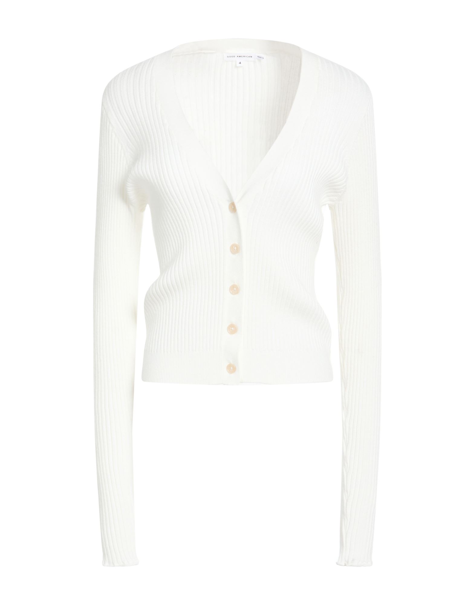 GOOD AMERICAN Strickjacke Damen Off white von GOOD AMERICAN