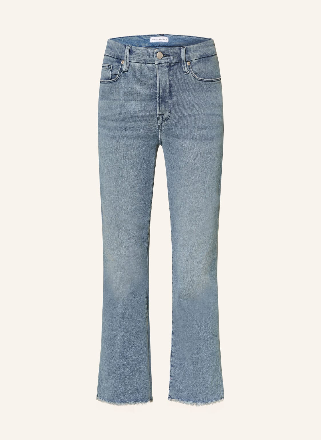 Good American Cropped Jeans Good Legs Straight Split Pockets blau von GOOD AMERICAN