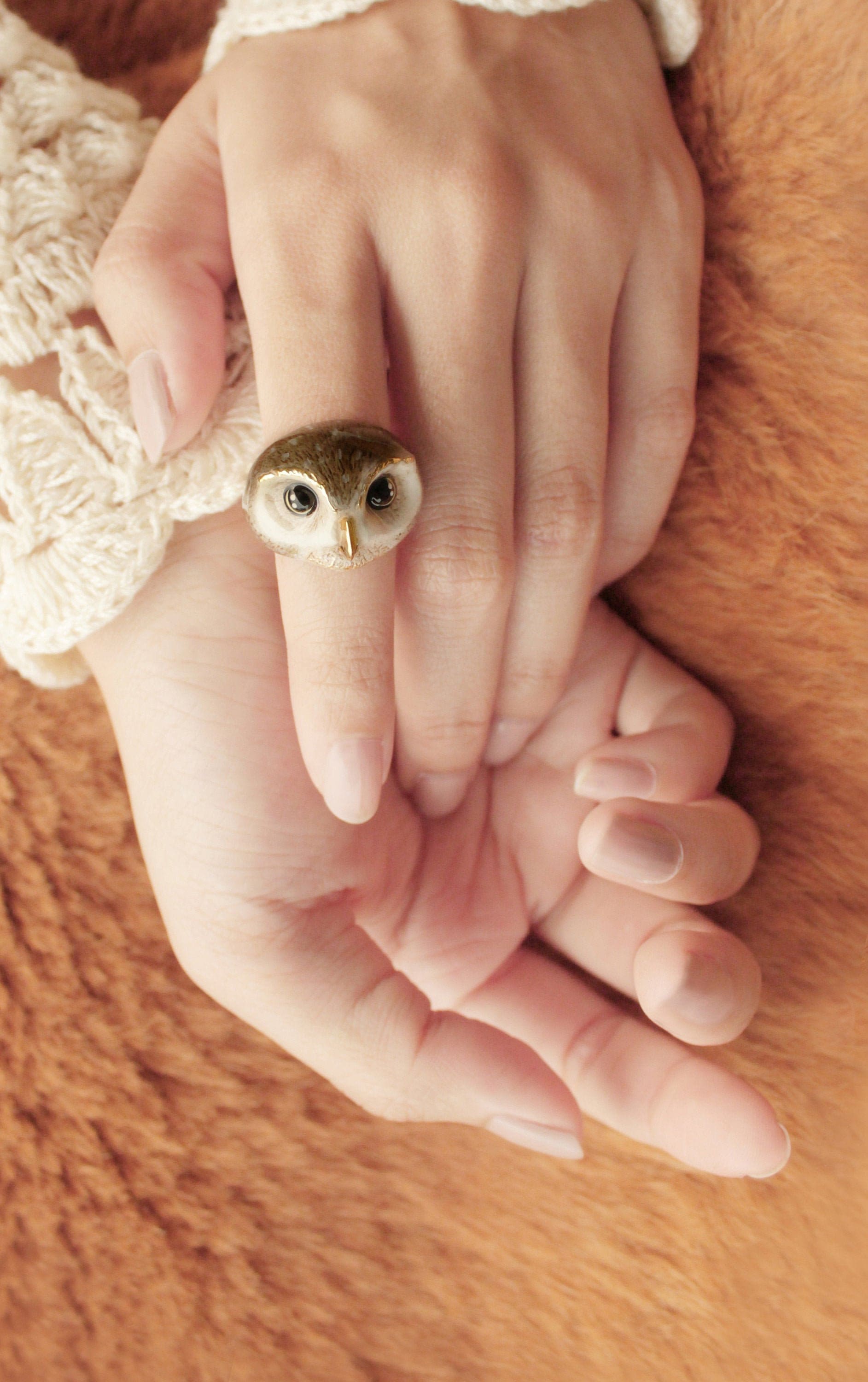 Happy Spotted Owl Ring , Eule Liebhaber Moonlight Valley von GOODAFTERNINE