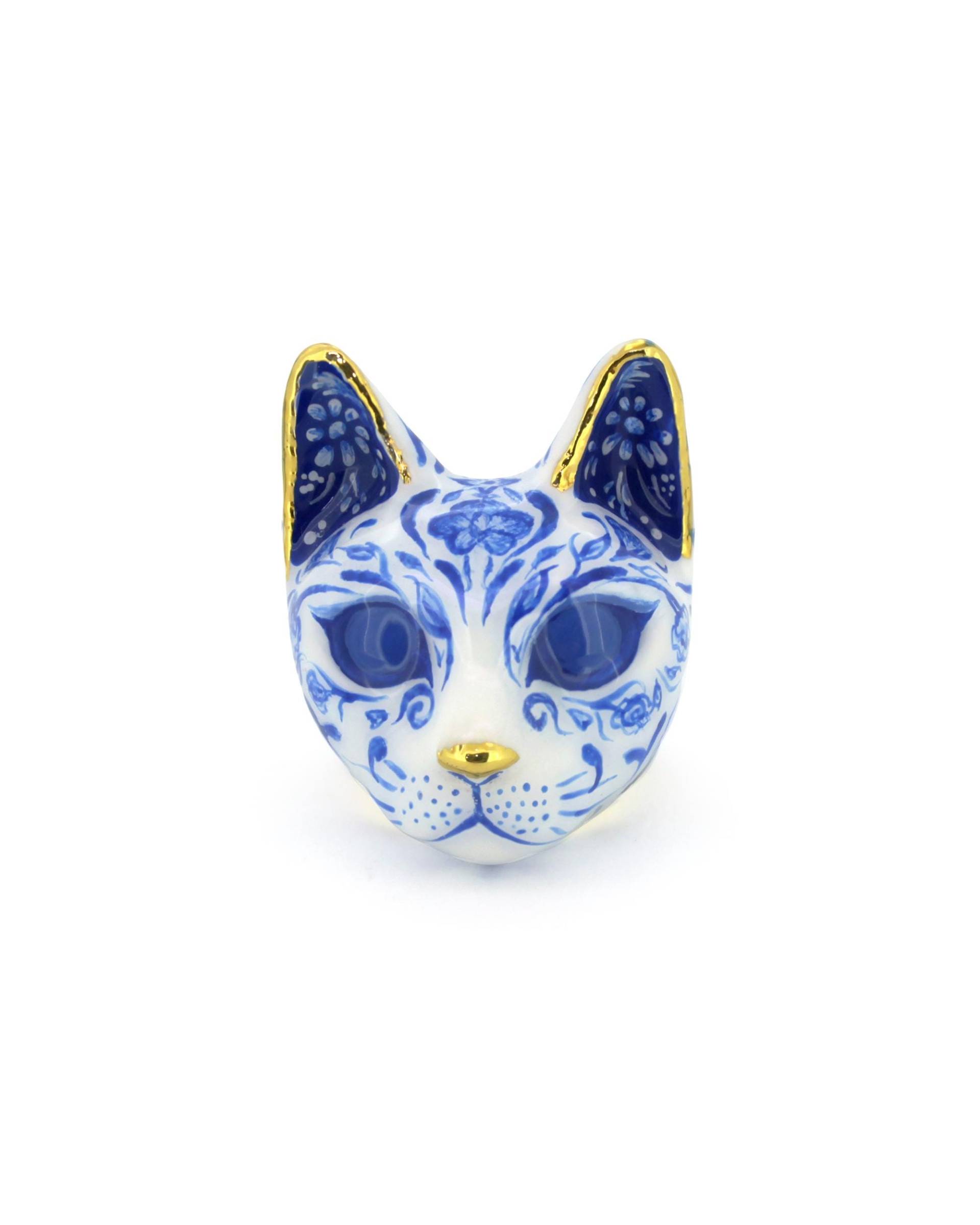 Maewmarch, Ruhige Katze, Blau Und Weiß, Katzenschmuck, Kunstsammler, Handmalerei, Niedlicher Katzenring Maewmarch, Ruhige Katze, Blau Und Weiß, Katzenschmuck, Kunstsammler, Handmalerei, Niedlicher Katzenring von GOODAFTERNINE