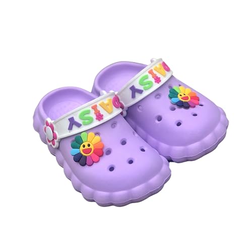 GOODEX Kinder Clogs Mädchen Kinderclogs Gartenschuhe Strandschuhe Sommerschuhe Pantoletten Pantoffeln Gartensandalen Lila 28-29 von GOODEX
